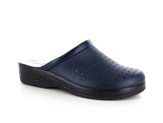 Easywalk 210 Leather Slip-on Womens Ladies Mule Clogs Slippers Shoes, Blue, EU 39, UK 5.5