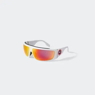 Canada Goose Lunettes de soleil Summit Edge (Hommes, White/Red Mirror, TAILLE UNIQUE)