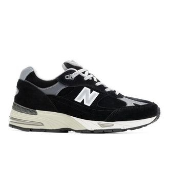 New Balance Uomo Made in UK 991V1 in Nero/Grigio, Pelle, Taglia 45