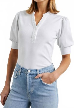 Rails Jewel Elbow Sleeve Top In White