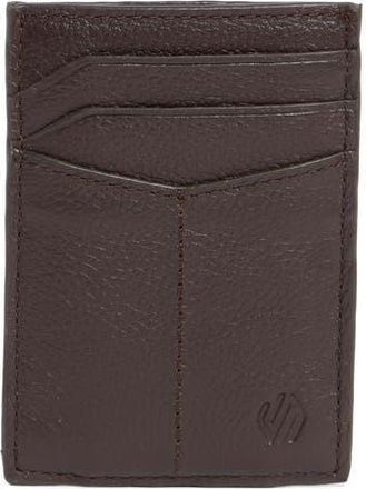 Johnston & Murphy Pebbled Leather Cardholder Wallet in Dark Brown at Nordstrom Rack