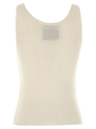 Moschino Womens White Virgin Wool Sleeveles T-Shirt