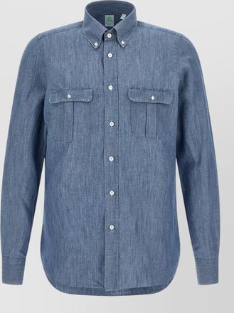 Finamore cotton linen long-sleeve shirt