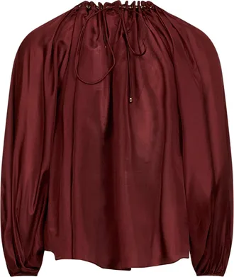 Zimmermann Womens Blouse Aster Merlot Silk Purple Shirt