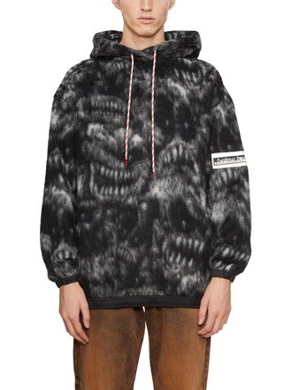 Aries Mens Felpa In Fleece Monster - Black Wool - Size Large