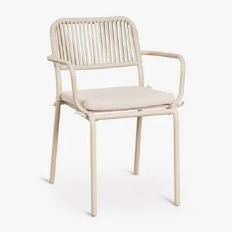 Sklum Set Di 6 Sedie Da Giardino Impilabili Con Braccioli In Corda Intrecciata Arhiza Sklum