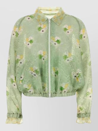Fendi organza bomber jacket sheer floral design