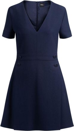 BOSS V-neck bodycon business dress with tone-on-tone buttons