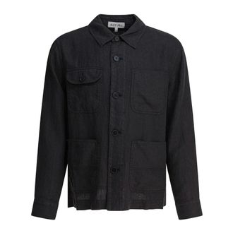 Alex Mill Light Jackets, male, Black, XL, Linen Work Jacket