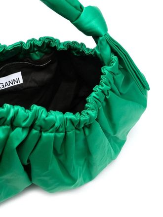 Ganni Womens Passepartout Large Hobo Shoulder Bag Green >