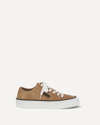 Brunello Cucinelli Sneakers in camoscio con Shiny Tab Woman 38