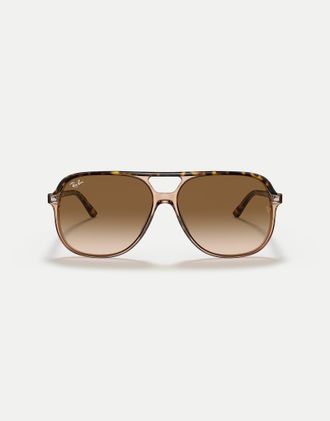 Ray-Ban Bill - Occhiali da sole squadrati marrone havana trasparente con lenti marroni