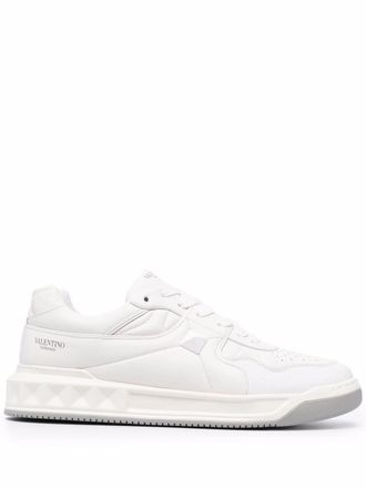Valentino Garavani One Stud low-top sneakers - men - Leather/Leather/Rubber/Fabric - 40.5 - White