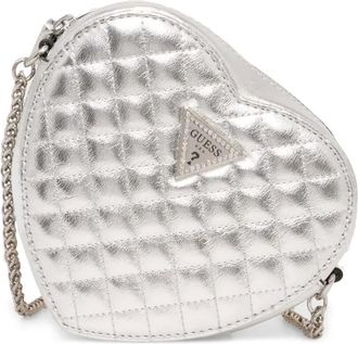 Guess Co Borsa a tracolla con placca logo - Argento
