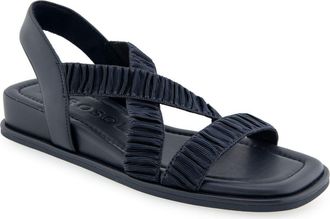 Aerosoles Bora Slingback Wedge Sandal in Navy Rouched Elastic Fabric at Nordstrom Rack, Size 6.5