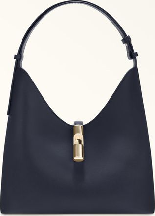 Furla Goccia Borsa A Spalla M 4852s Blu Pelle Di Vitello Sidney Donna