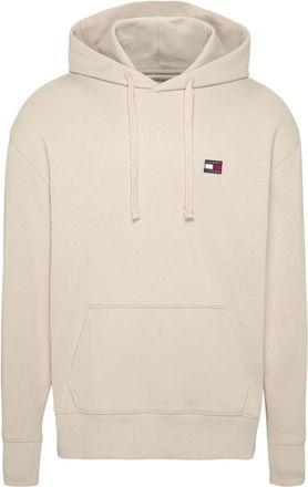 Tommy Jeans Beige hoodie met logopatch - Heren - Hoodies - Beige - M - Hoodies & sweatvesten