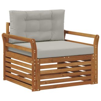vidaXL Sof&aacute; De Exterior Madera De Acacia S&oacute;lida Y Poli&eacute;ster Vidaxl