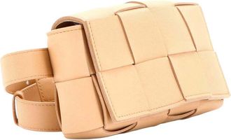 Bottega Veneta Beige Maxi Intrecciato Sheep Leather Cassette Belt Bag (Authentic Pre-Loved)
