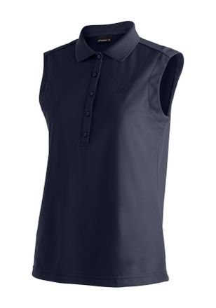 Maier Sports Poloshirt MAIER SPORTS Ulrike sleeveless, Damen, Gr. 34, blau (dunkelblau), 100% Polyester, Shirts Poloshirt, Damen Funktionsshirt, &auml;rmelloses Freizei