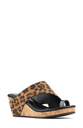 Donald J Pliner Gyer Wedge Sandal in Leopard at Nordstrom Rack, Size 5.5