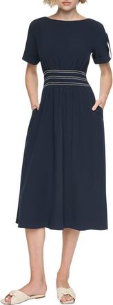 DKNY Commuter Solid Short Sleeve Dress in Indigo at Nordstrom Rack, Size 14