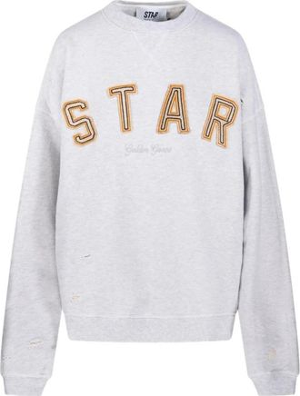 Golden Goose Cotton Crewneck Sweatshirt - Dames - Sweatshirts - Grijs - XS - Katoen - Hoodies & sweatvesten