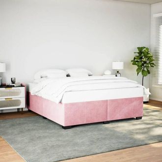 vidaXL Estructura Cama Sin Colch&oacute;n Terciopelo Rosa 200x200 Cm Vidaxl