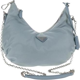 Prada Pre-owned Nylon Schoudertas - Dames - Vintage Schoudertas - Blauw - ONE Size - Nylon - Vintage