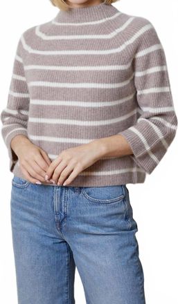 Design History Easy Mock Sweater In Beige