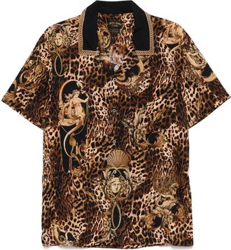 Camilla Camicia a maniche corte con collo ampio - Marrone