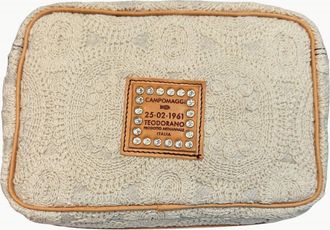 Campomaggi Womens Embroidered Shopping Bag In Cream/natural