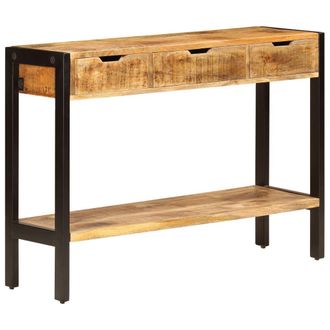 vidaXL Vidaxl - Aparador Con 3 Cajones Madera Maciza De Mango 110x35x75 Cm