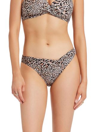 JETS Animale Twist Front Bikini Bottom In Cream