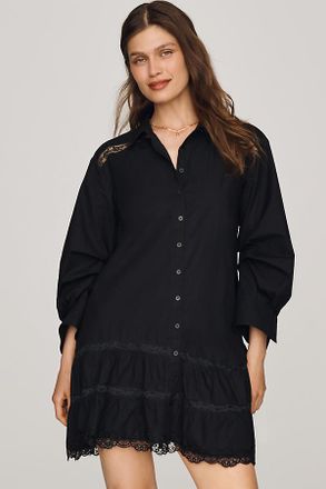 Maeve Cotton Lace-Trim Shirtdress
