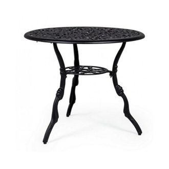 BIZZOTTO Bizzotto - Tavolo da giardino rotondo in alluminio pressofuso - victoria - Colore: Antracite - Dimensione: 80x80 cm