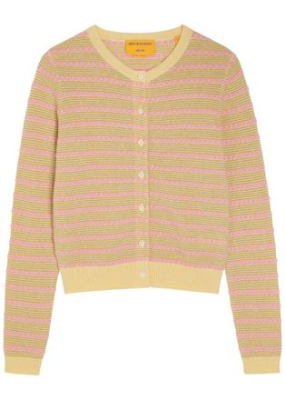 Guest In Residence Pebble Jane Striped Cashmere Cardigan - Yellow - S (UK8-10 / S)