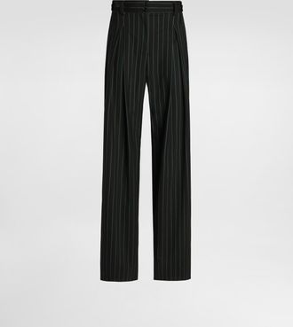 Dolce & Gabbana Pinstripe Wool Trousers - Woman Collection Multi-colored 36