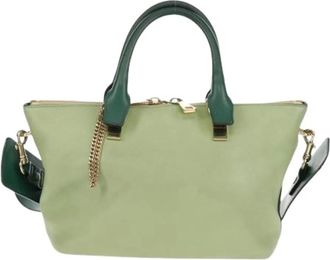 Chlo&eacute; Pre-owned Handbags, female, Green, Size: ONE SIZE Pre-owned Bicolor Baylee Satchel
