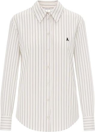 Patrizia Pepe Gestreept Shirt - Dames - Overhemden - Wit - L - Overhemden