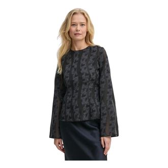 Sams&oslash;e & Sams&oslash;e Overhemden, Dames, Zwart, XS, Polyester, Saanai Blouse