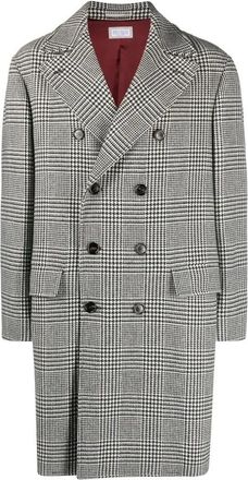 Brunello Cucinelli Mens Black White Wool Coat, Size 50
