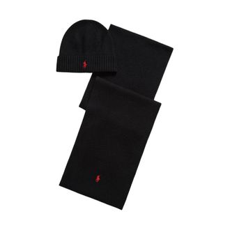Polo Ralph Lauren Ribbed Scarf - Heren - Wintersjaals - Zwart - ONE Size - Wol - Accessoires