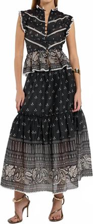 Christy Lynn Barbara Midi Skirt In Wildflower Black