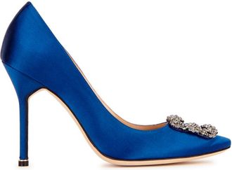 Manolo Blahnik Hangisi 105 Silk-satin Pumps - Blue