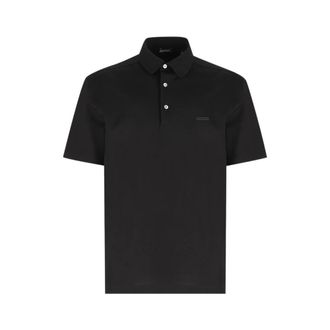 Ermenegildo Zegna Tops, Heren, Zwart, 2Xl, Katoen, Poloshirt met korte mouwen