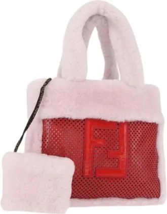 Fendi Pre-owned Tote Bags, female, Pink, Size: ONE SIZE Pre-owned Canvas Tote Bag