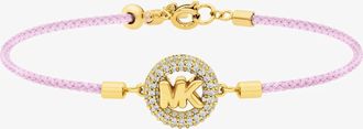 Michael Kors Pav&eacute; Gold-Tone Logo Corded Bracelet