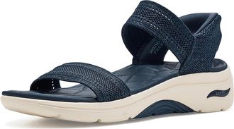 Skechers On-The-Go Hands Free Slip-ins GO Walk Arch Fit 2.0 Sandals Shiny Knit Womens Sandals Navy : 10 B - Medium, Synthetic