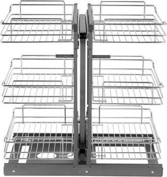 OEM Organizador De Esquinas Ciegas, Organizador De Gabinete De Cocina De 3 Niveles Y 6 Estantes, De Acero Al Carbono Cromado, Compatible Con Apertura Izqu